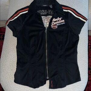 Harley-Davidson Black Zip-Up Shirt